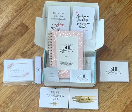 Encouragement In A Box-Stationery Set, Cancer Gift Box For Women, Cancer Care Box, Chemo Care Box, Cancer Gift For Women